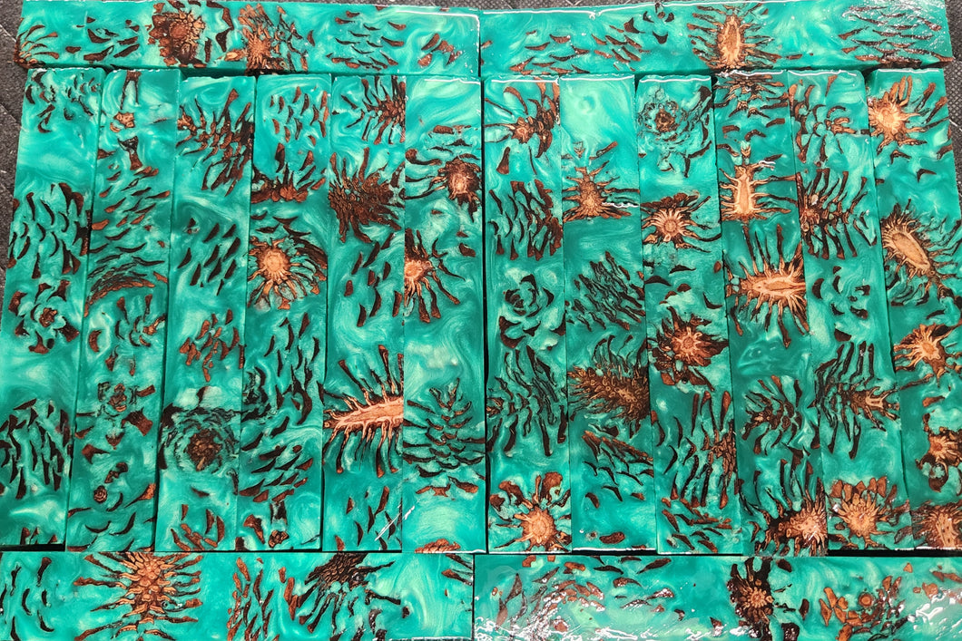 Pen Blank Hybrid  Pinecones Emerald