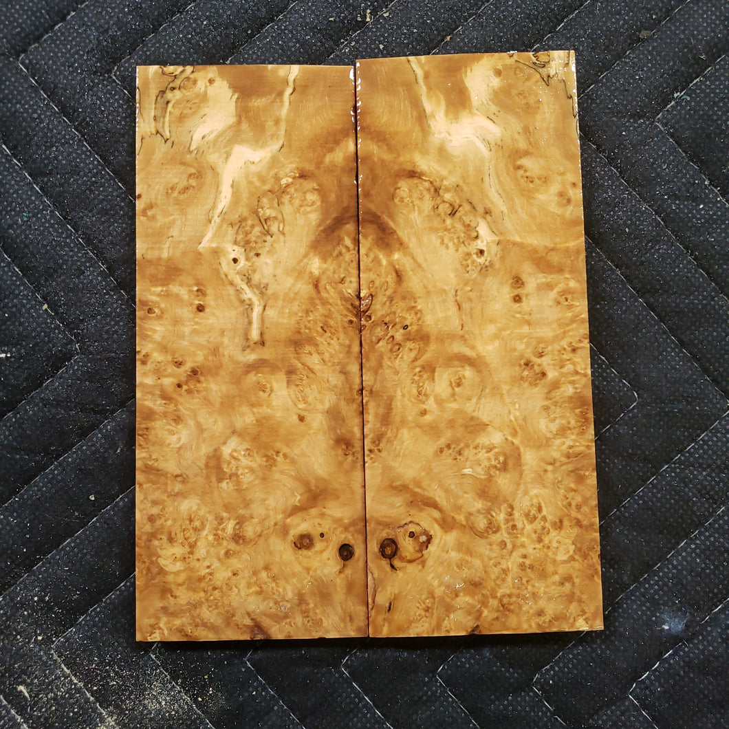 Stabilized box elder burl knife scale