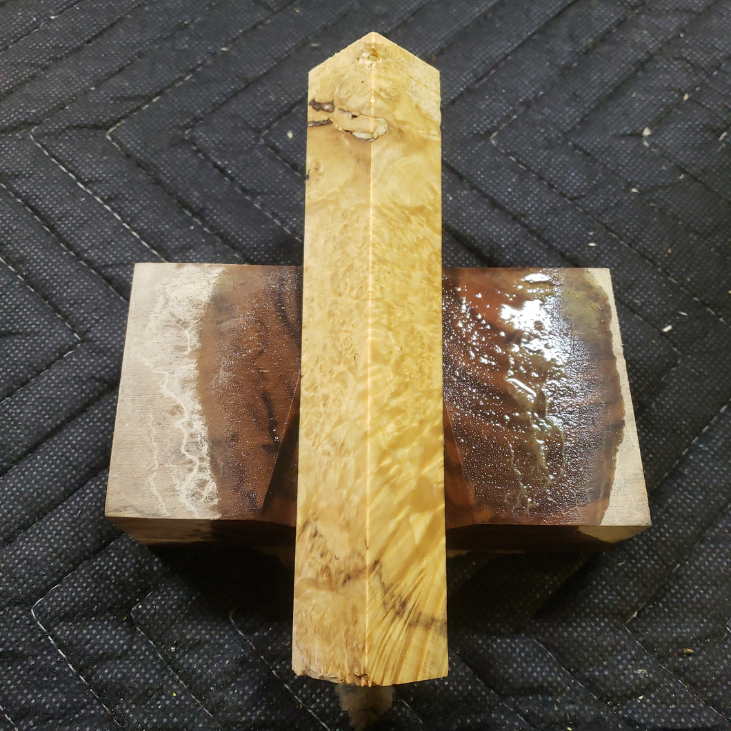 Stabilized boxelder burl pen blank