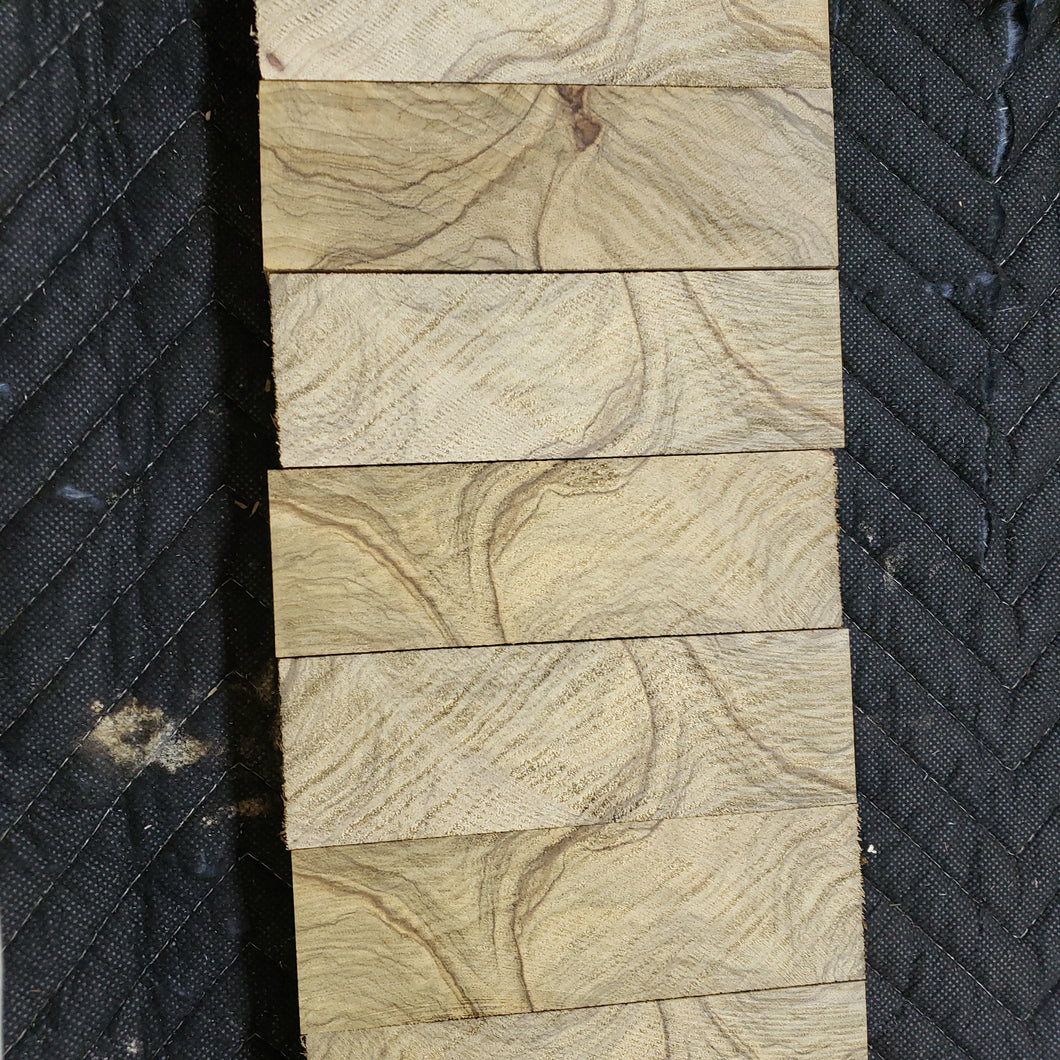 Black limba knife scale x-cut