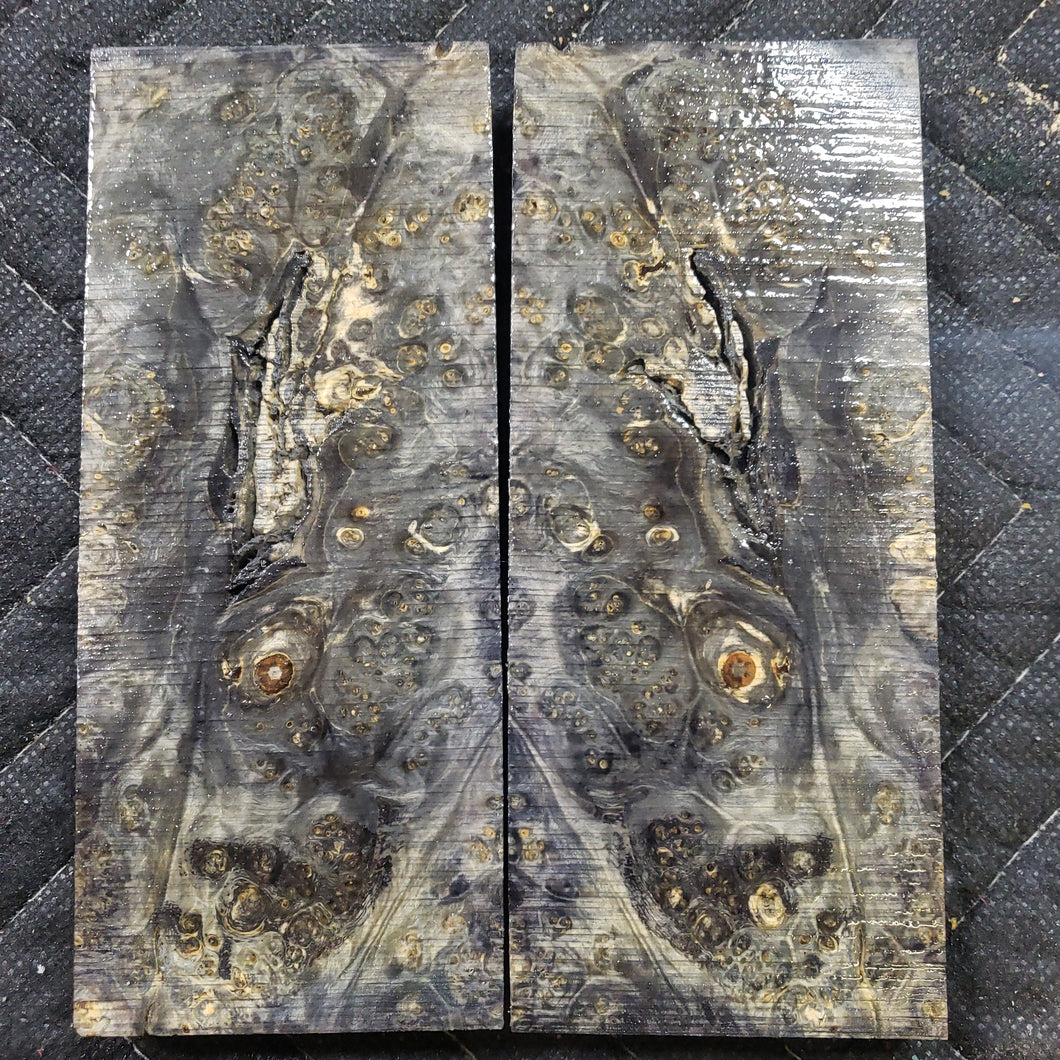 Stabilized box elder burl knife scale