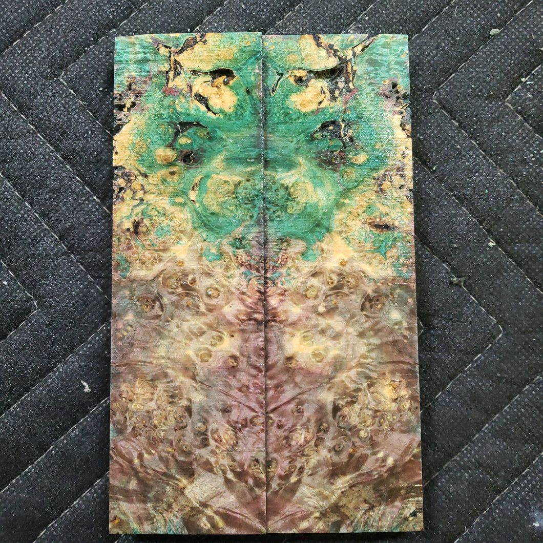 Stabilized box elder burl knife scale