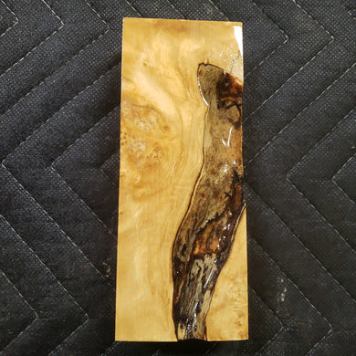 Casting box elder burl knife scale