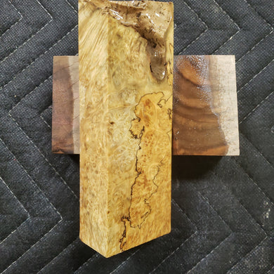 Casting box elder burl knife scale