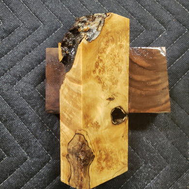Casting box elder burl knife scale
