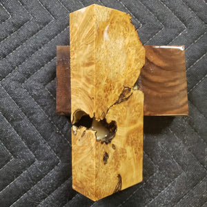 Casting box elder burl knife scale