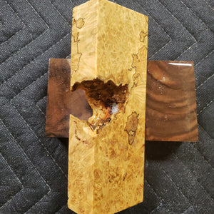 Casting box elder burl knife scale