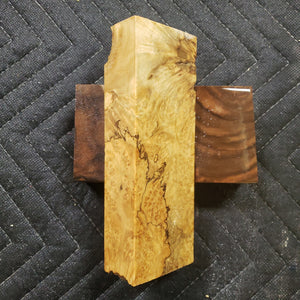 Casting box elder burl knife scale