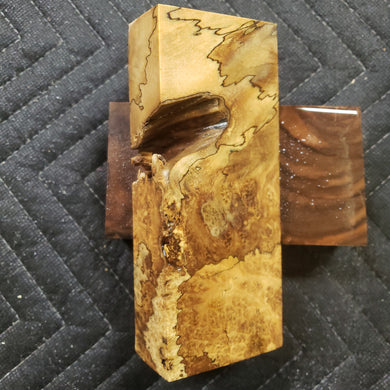 Casting box elder burl knife scale