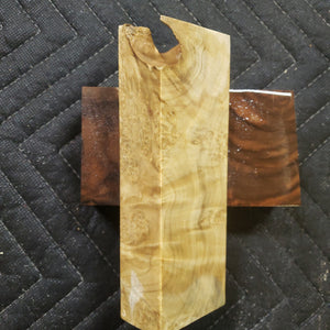 Casting box elder burl knife scale