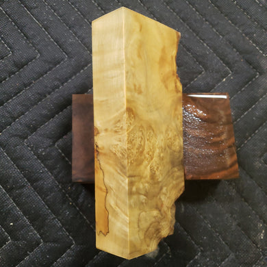 Casting box elder burl knife scale
