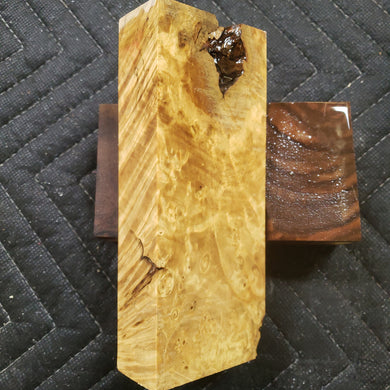 Casting box elder burl knife scale