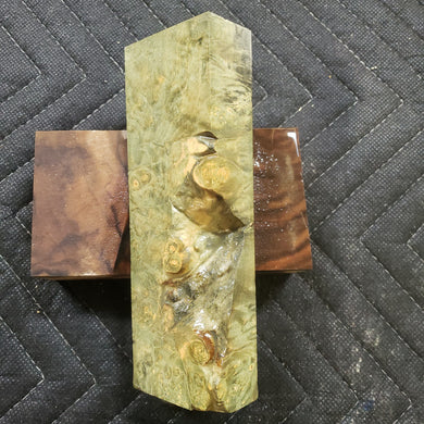 Casting box elder burl knife scale