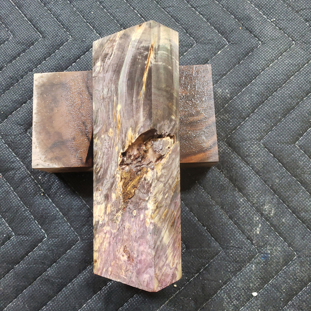 Casting box elder burl knife scale