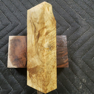Casting box elder burl knife scale