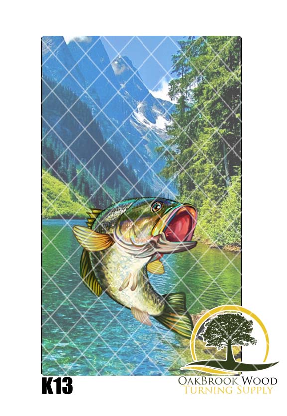 Label Cast Bass fish - Oakbrook Wood Turning Supply